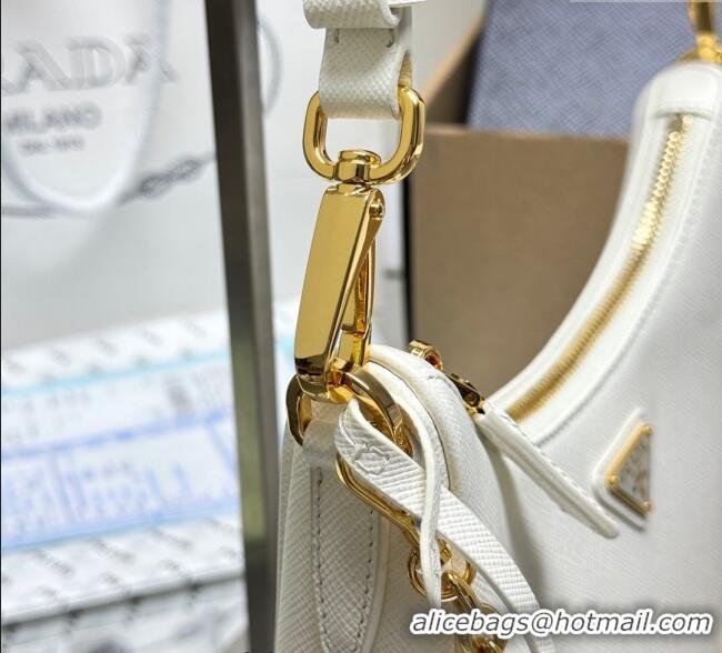 Modern Classic Prada Re-Edition Saffiano leather mini bag 1BC204 White 2025