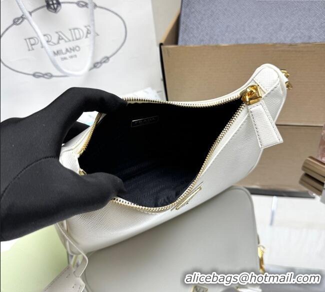 Modern Classic Prada Re-Edition Saffiano leather mini bag 1BC204 White 2025