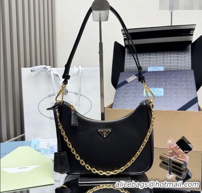 Affordable Price Prada Re-Edition Saffiano leather mini bag 1BC204 Black 2025