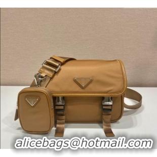 Promotional Prada Mens Nylon and Saffiano Leather Shoulder Bag 2VD034 Brandy Brown 2025