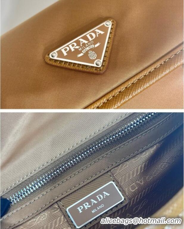 Promotional Prada Mens Nylon and Saffiano Leather Shoulder Bag 2VD034 Brandy Brown 2025