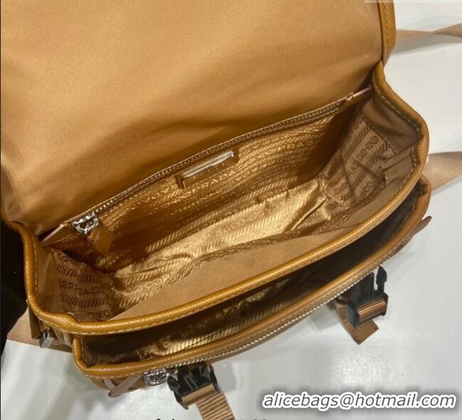 Promotional Prada Mens Nylon and Saffiano Leather Shoulder Bag 2VD034 Brandy Brown 2025