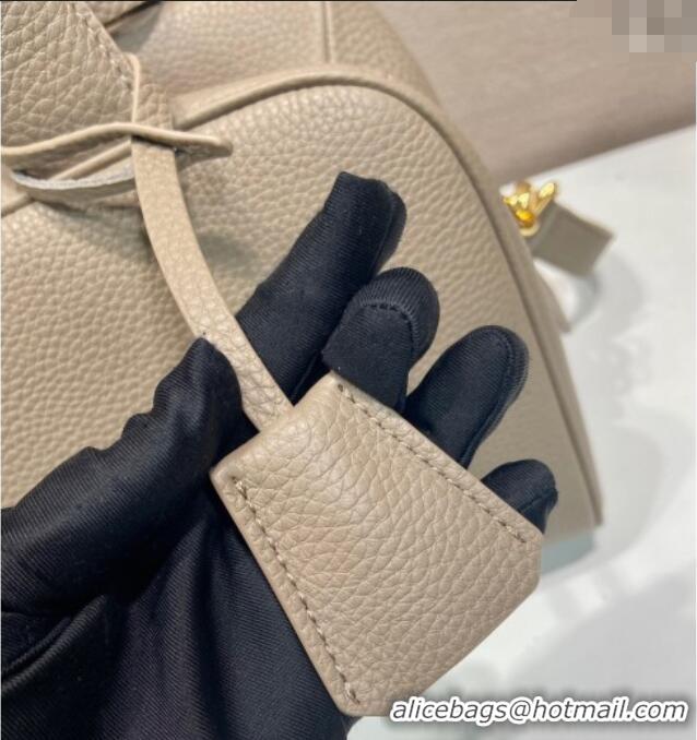 Inexpensive Prada Large leather top-handle bag 1BB148 Grey 2025