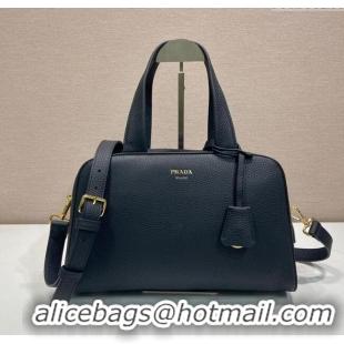 Best Grade Prada Large leather top-handle bag 1BB148 Black 2025
