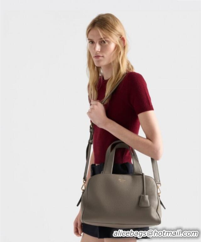 Best Grade Prada Large leather top-handle bag 1BB148 Black 2025