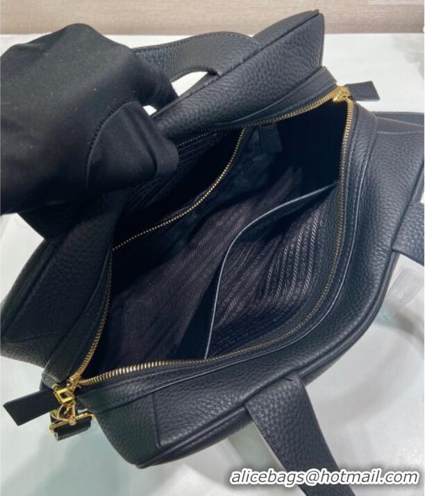 Best Grade Prada Large leather top-handle bag 1BB148 Black 2025