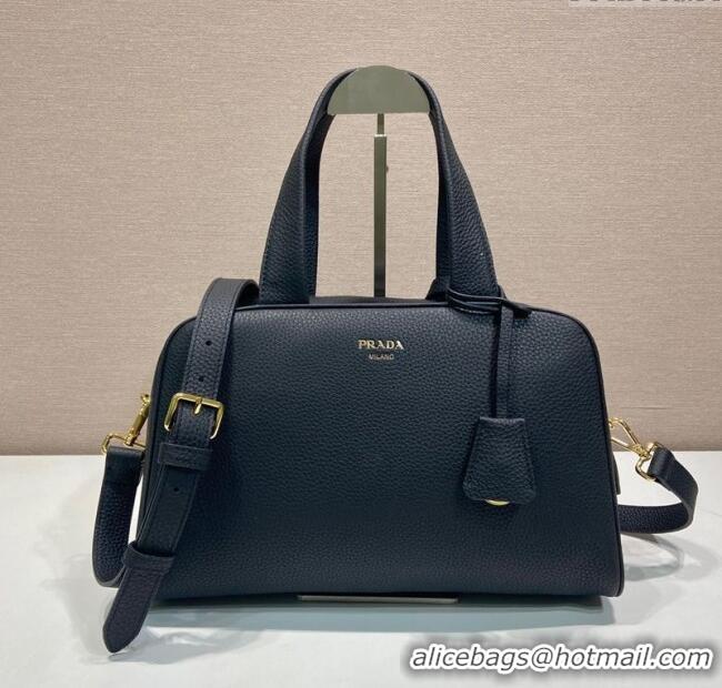 Best Grade Prada Large leather top-handle bag 1BB148 Black 2025