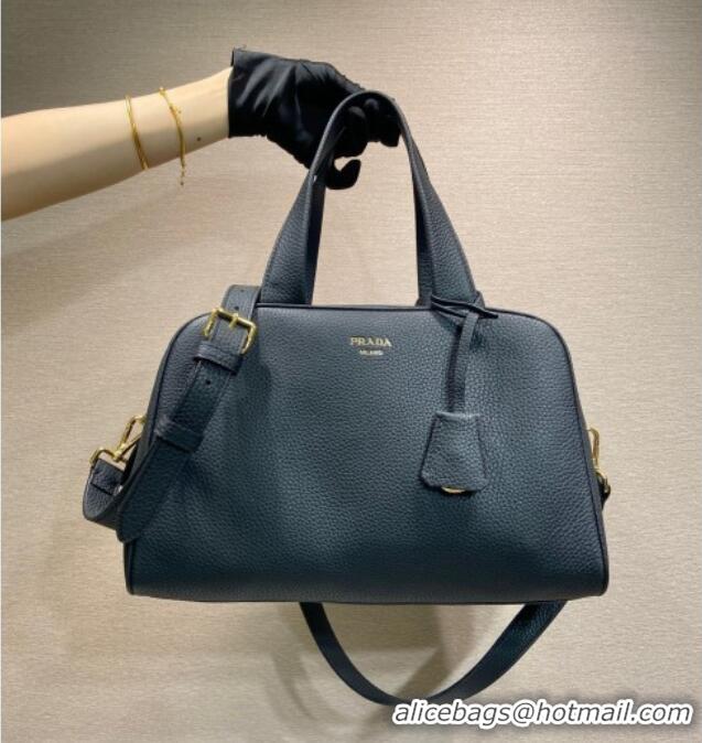 Best Grade Prada Large leather top-handle bag 1BB148 Black 2025