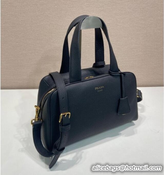 Best Grade Prada Large leather top-handle bag 1BB148 Black 2025