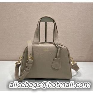 Traditional Specials Prada Small leather top-handle bag 1BB149 Grey 2025