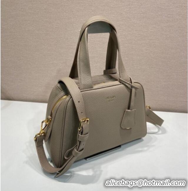 Traditional Specials Prada Small leather top-handle bag 1BB149 Grey 2025