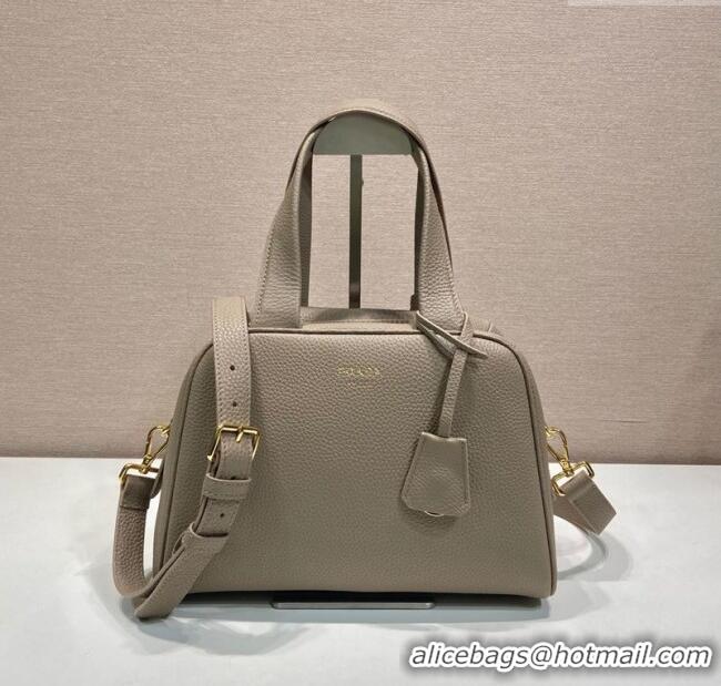 Traditional Specials Prada Small leather top-handle bag 1BB149 Grey 2025
