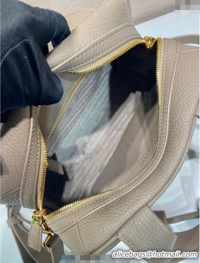 Traditional Specials Prada Small leather top-handle bag 1BB149 Grey 2025