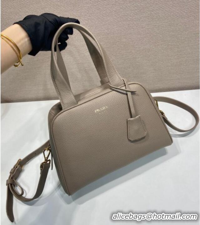 Traditional Specials Prada Small leather top-handle bag 1BB149 Grey 2025