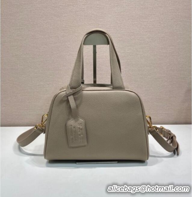 Traditional Specials Prada Small leather top-handle bag 1BB149 Grey 2025