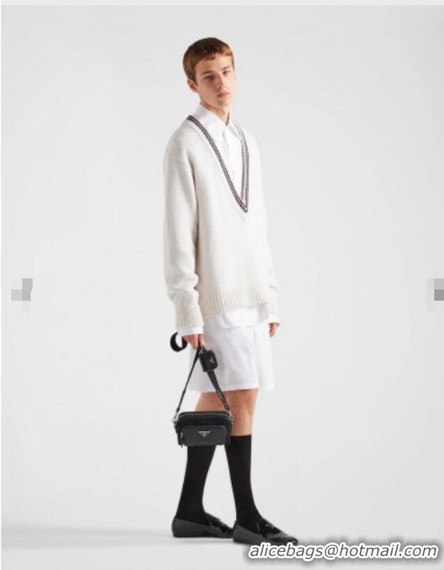 Traditional Discount Prada Re-Nylon and brushed leather shoulder bag 2VH172 Black 2025