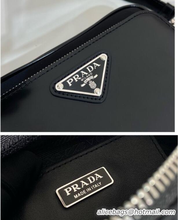 Traditional Discount Prada Re-Nylon and brushed leather shoulder bag 2VH172 Black 2025