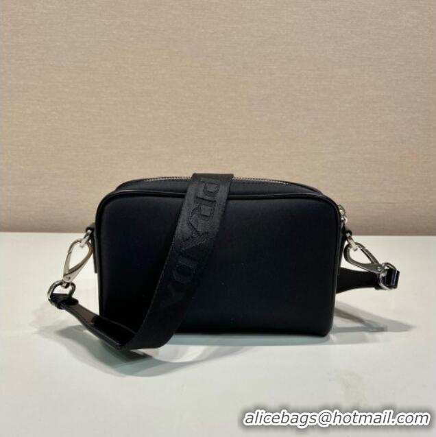 Traditional Discount Prada Re-Nylon and brushed leather shoulder bag 2VH172 Black 2025
