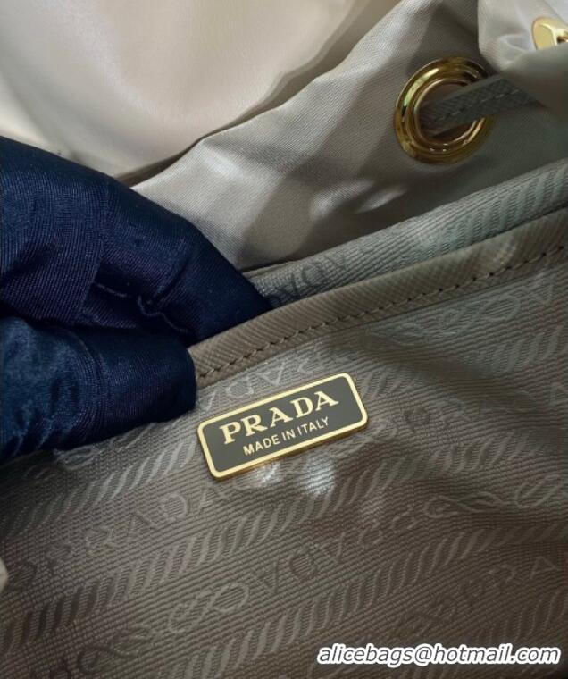 Trendy Design Prada Re-Nylon and shearling backpack bag 1BZ074 Beige 2025