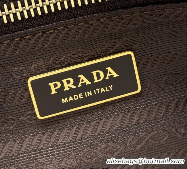Best Price Prada Mariner small suede bucket bag 1BE082 Cocoa Brown 2025