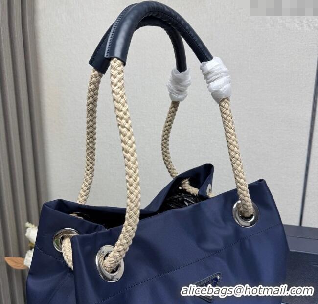 Good Taste Prada Mens Mariner medium Re-Nylon tote bag 2VG133 Baltic Blue 2025