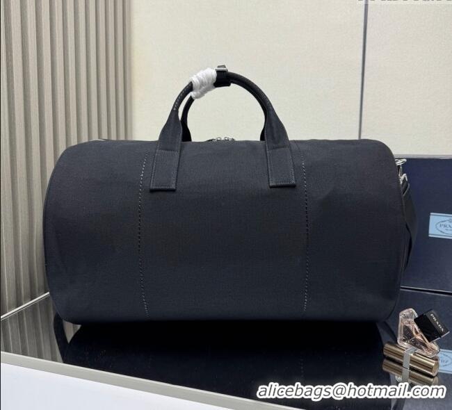 Big Discount Prada Mens Canvas duffle bag 2VC051 Black 2025