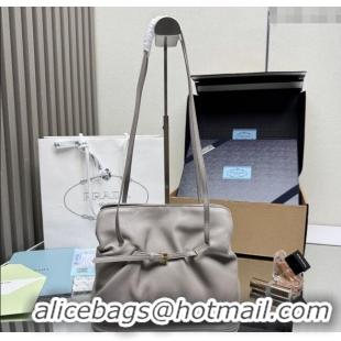 Luxury Cheap Prada Dada small nappa leather bag 1BG586 Grey 2025