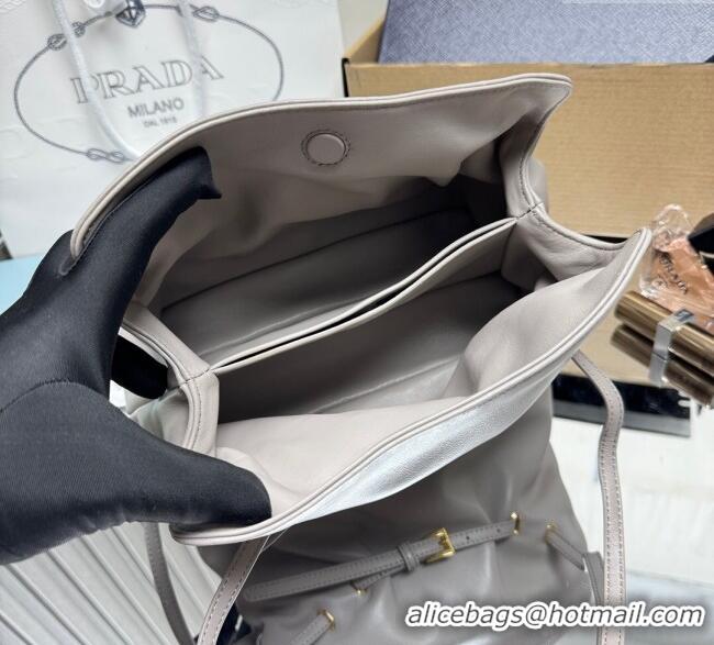 Luxury Cheap Prada Dada small nappa leather bag 1BG586 Grey 2025