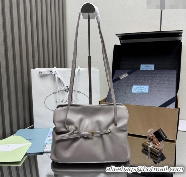 Luxury Cheap Prada Dada small nappa leather bag 1BG586 Grey 2025