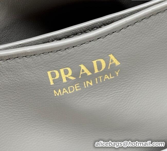 Luxury Cheap Prada Dada small nappa leather bag 1BG586 Grey 2025
