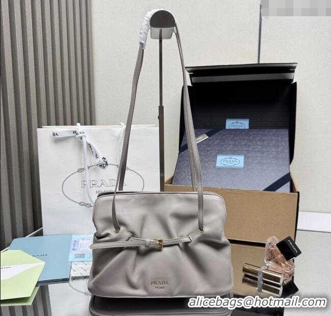 Luxury Cheap Prada Dada small nappa leather bag 1BG586 Grey 2025