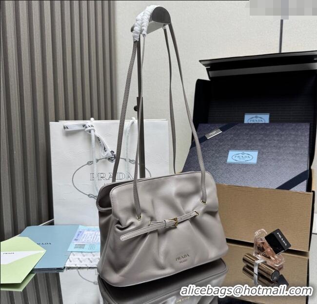 Luxury Cheap Prada Dada small nappa leather bag 1BG586 Grey 2025