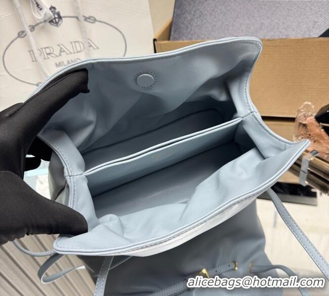 Buy Fashionable Prada Dada small nappa leather bag 1BG586 Light Blue 2025