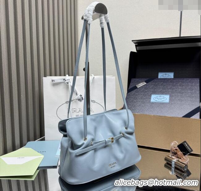 Buy Fashionable Prada Dada small nappa leather bag 1BG586 Light Blue 2025