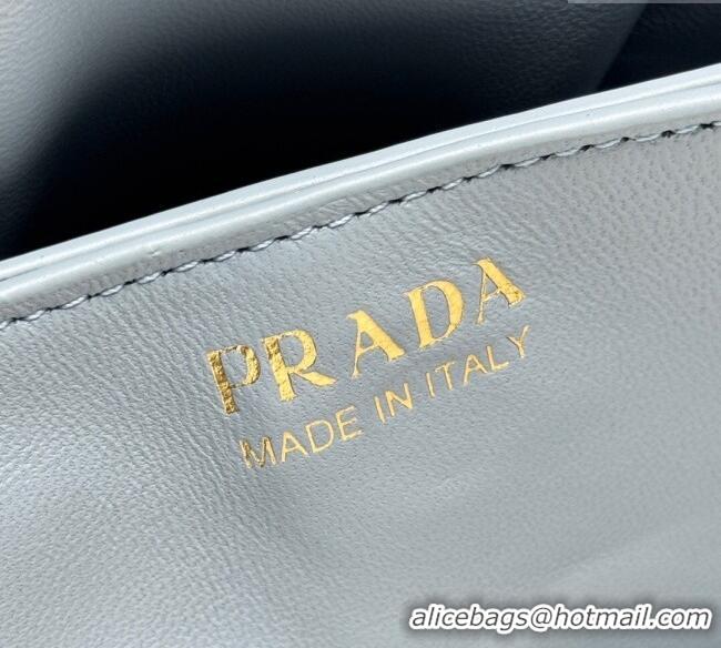Buy Fashionable Prada Dada small nappa leather bag 1BG586 Light Blue 2025