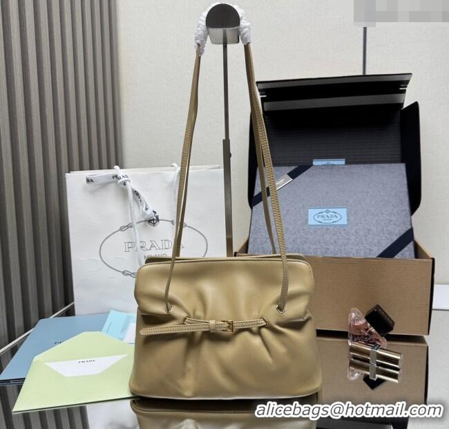 Luxury Discount Prada Dada small nappa leather bag 1BG586 Beige 2025