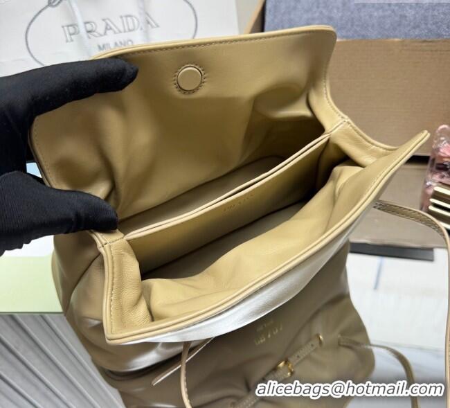 Luxury Discount Prada Dada small nappa leather bag 1BG586 Beige 2025