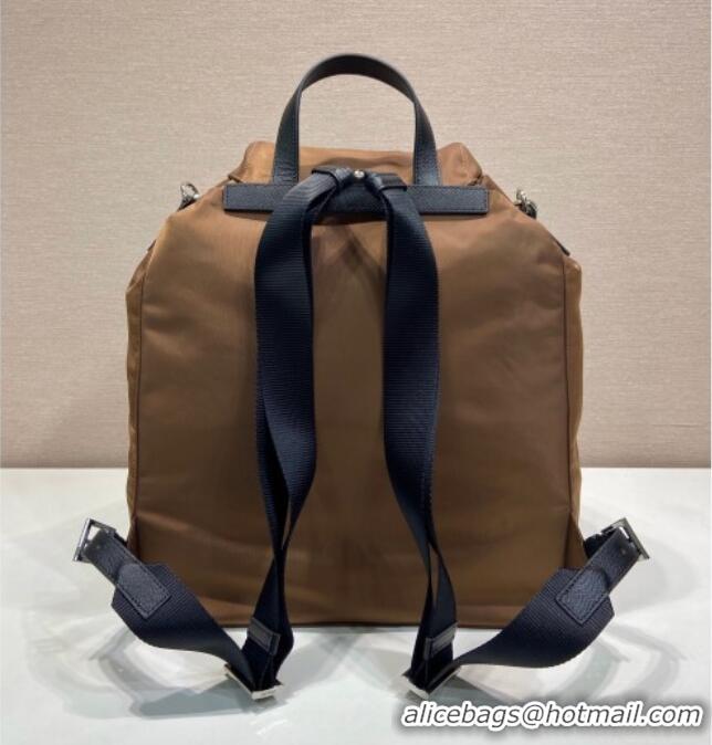 Top Quality Prada Mens Re-Nylon backpack bag 2VZ110 Coffee Brown 2025