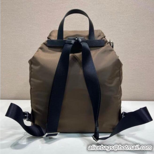 Top Grade Prada Mens Re-Nylon backpack bag 2VZ110 Burnt Brown 2025