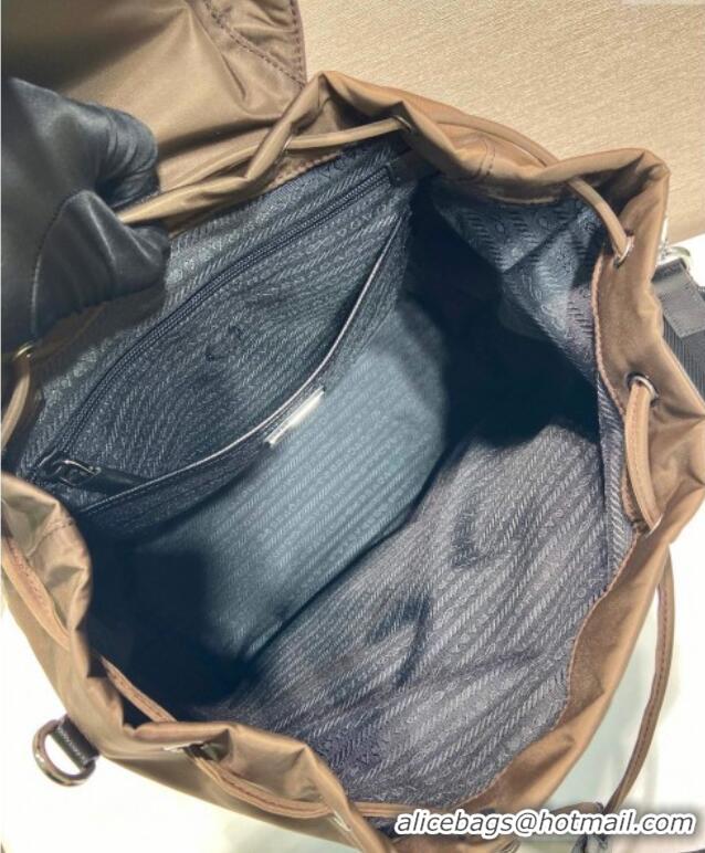 Top Grade Prada Mens Re-Nylon backpack bag 2VZ110 Burnt Brown 2025