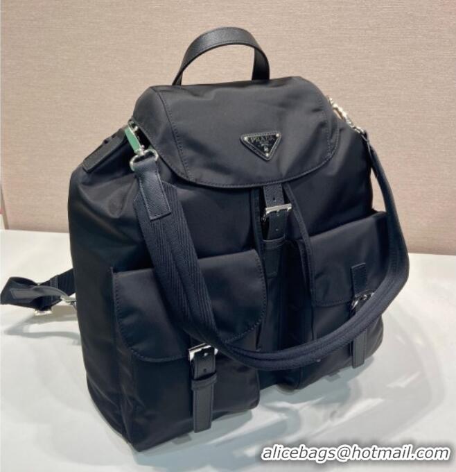 Luxury Cheap Prada Mens Re-Nylon backpack bag 2VZ110 Black 2025