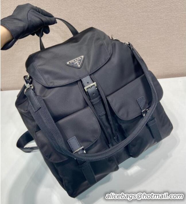 Luxury Cheap Prada Mens Re-Nylon backpack bag 2VZ110 Black 2025