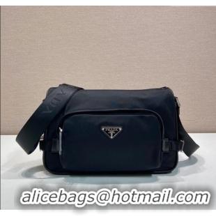 Market Sells Prada Mens Medium Re-Nylon and Saffiano leather shoulder bag 2VH192 Black 2025