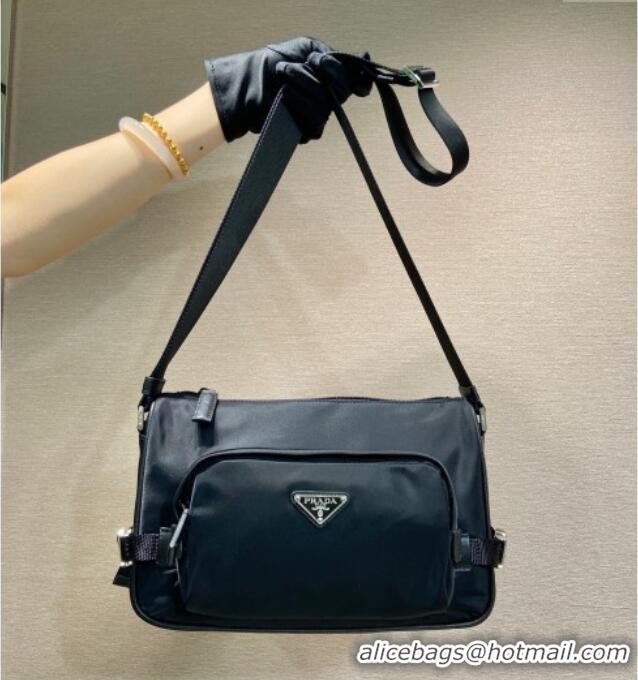 Market Sells Prada Mens Medium Re-Nylon and Saffiano leather shoulder bag 2VH192 Black 2025