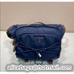 Super Quality Prada Speedrock Re-Nylon and leather shoulder bag 2VH201 Blue 2025