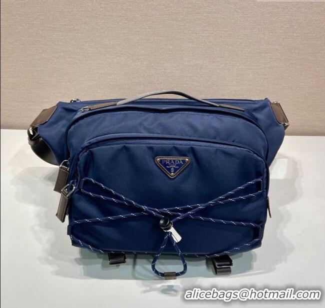 Super Quality Prada Speedrock Re-Nylon and leather shoulder bag 2VH201 Blue 2025