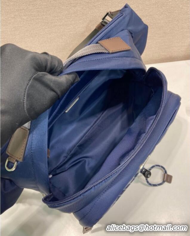 Super Quality Prada Speedrock Re-Nylon and leather shoulder bag 2VH201 Blue 2025