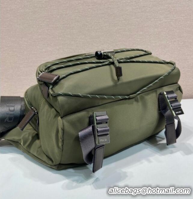 Market Sells Prada Speedrock Re-Nylon and leather shoulder bag 2VH201 Green 2025