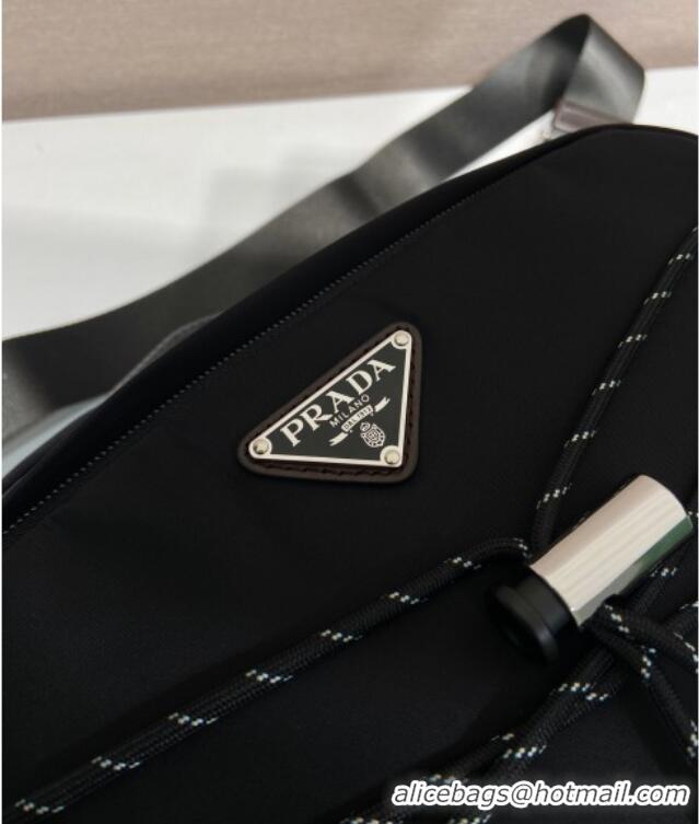Most Popular Prada Speedrock Re-Nylon and leather shoulder bag 2VH201 Black 2025