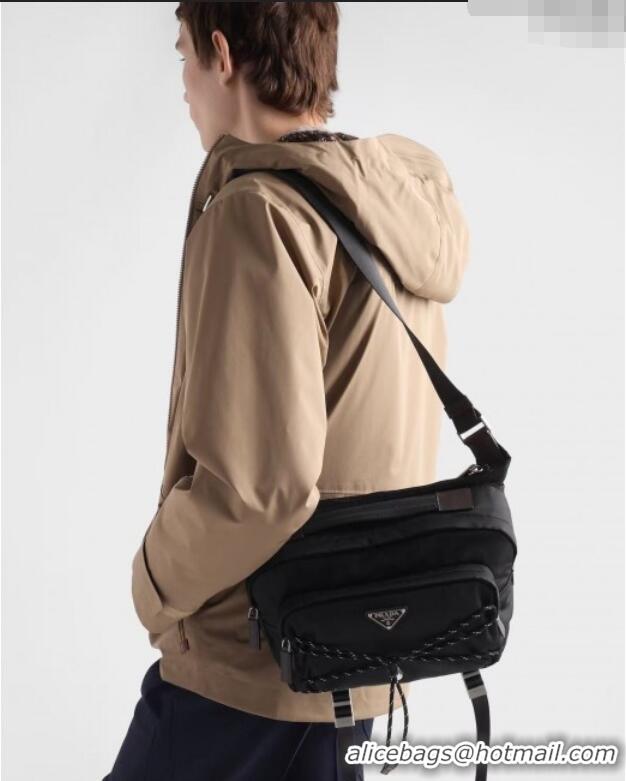 Most Popular Prada Speedrock Re-Nylon and leather shoulder bag 2VH201 Black 2025